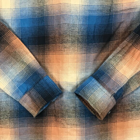 Valor Collective Shirt Men's Large Blue Plaid Hooded Flannel Long Sleeve Button - Picture 8 of 13